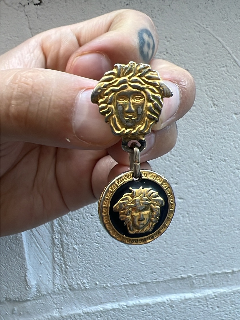 VINTAGE GIANNI VERSACE MEDUSA EARRINGS AS SEEN IN THE WOLF OF WALL STREET,SINGLE